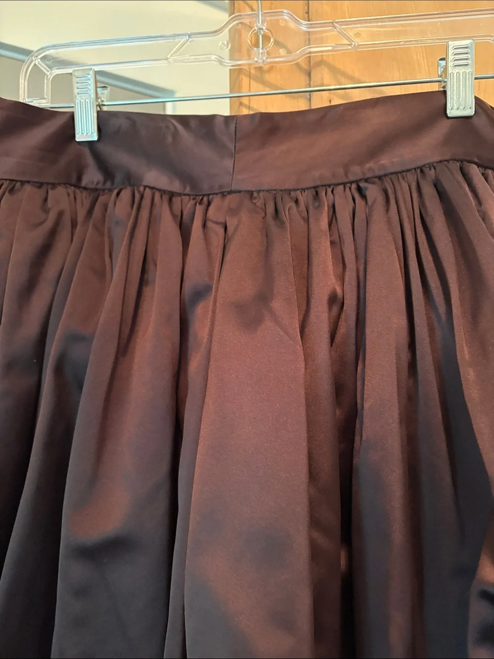 J. Crew Satin Full Maxi Skirt in Deep Brown